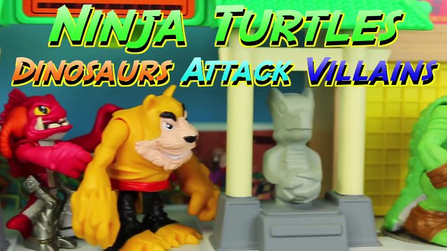Teenage Mutant Ninja Turtles Blast to the Past Dinosaurs Toys Attack Dogpound and Shredder