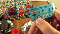 Opening 12 Marvel Ultimate Spider-Man Choco Treasure Mystery Kinder Eggs! by Bins Toy Bin