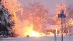 Nor'Easter Storm Sparks Power Line Fires in Bridgewater, New Jersey