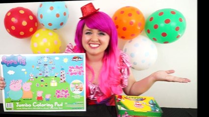 Coloring Peppa Pig JUMBO Coloring Page Crayola Crayons | COLORING WITH KiMMi THE CLOWN