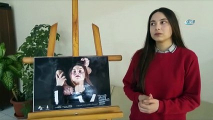 Lise öğrencilerinden kadına yönelik şiddete makyajlı tepki