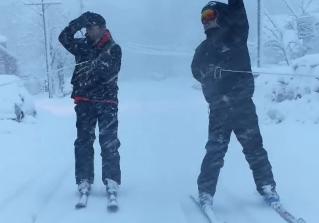 Rutgers Students Turn Severe Weather Into Winter Sport by Skiing Through the Streets