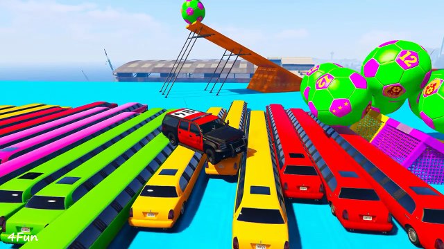 COLOR POLICE CARS Truck and Plane for Children & Learn Numbers w Spiderman for Kids w Nursery Rhymes