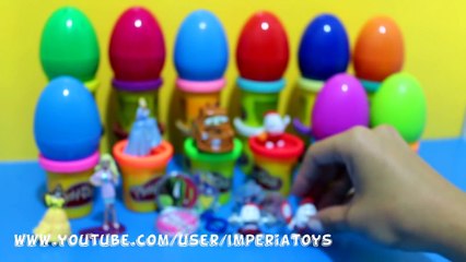 Many Surprise Eggs Princess FROZEN Disney Cars Hello Kitty Masha i Medved Minnie Barbie Play-Doh
