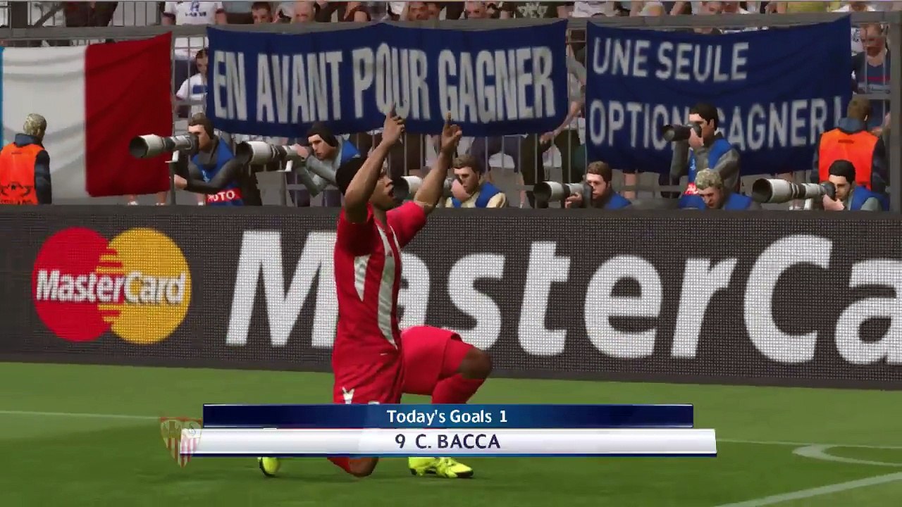 Sevilla vs Lyon Goal C. Bacca 1-0 - Pes 2017 Gameplay