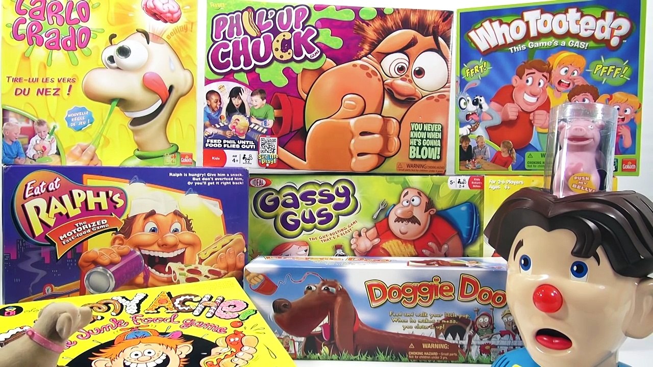 Top 10 Gross Kids Games - Farts, Barf, Boogers & Pooping Family Board Game Night!