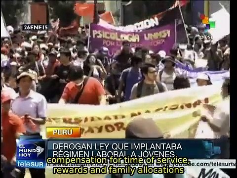 Peruvians celebrate repeal of controversial Youth Labor Law