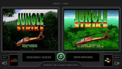 Jungle Strike (Sega Genesis vs SNES) Side by Side Comparison