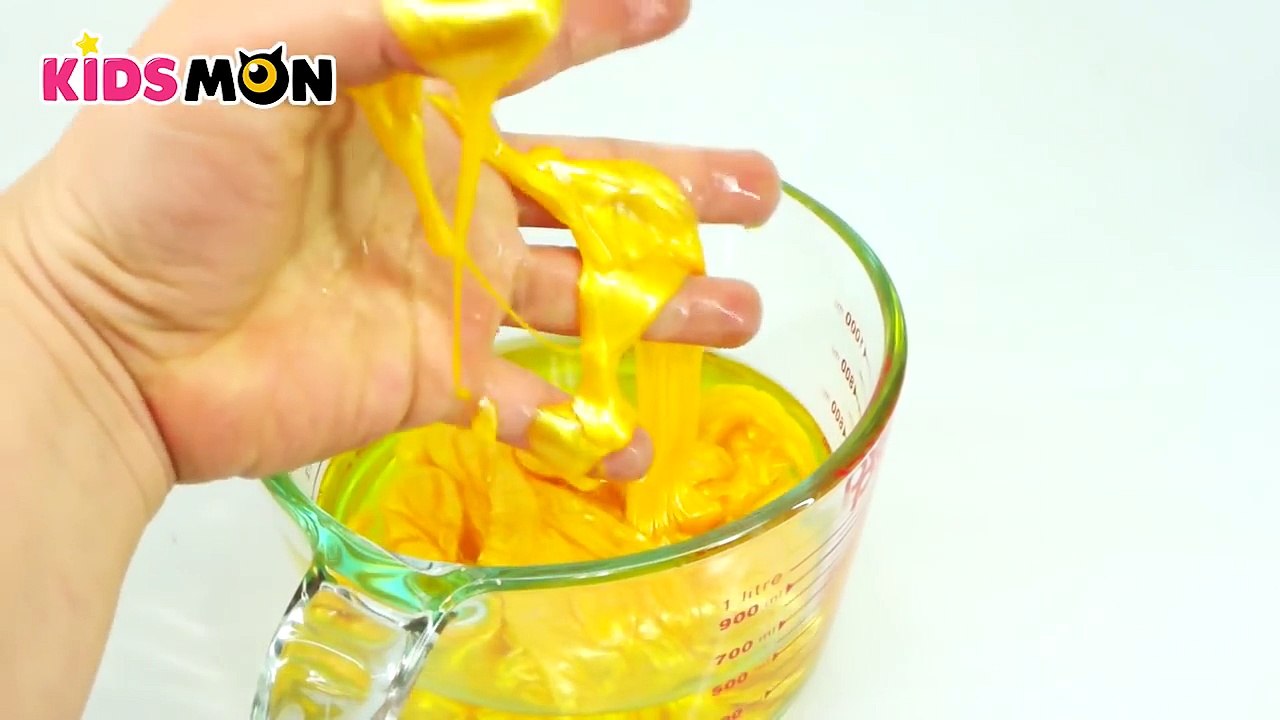 Make Metal Golden Cloud Slime ! No borax Fluffy Slime - KidsMon