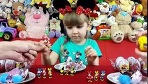 Минни Маус киндеры!! 24 яйца с игрушками открываем всей семьёй. Minnie Mouse Surprise Eggs