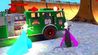 FROZEN ELSA COLORS EPIC PARTY & Flying BROOM POTTER AND FIRE TRUCK & Nursery Rhymes Children Songs