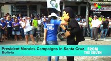Evo Morales attends campaign in east Santa Cruz