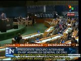UN: Maduro stresses Venezuela's achievements in Millennium Goals