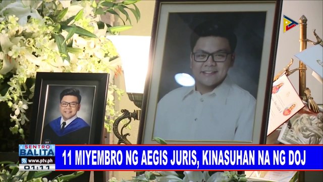 #SentroBalita: 11 miyembro ng Aegis Juris, kinasuhan na ng DOJ