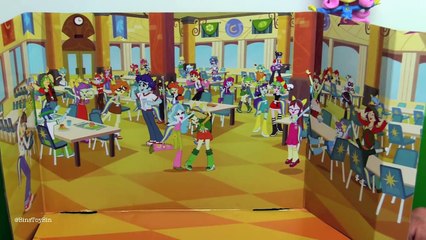 Tải video: FLUTTERSHY SCHOOL CAFETERIA SET! My Little Pony Equestria Girls Minis Pep Rally! | Bins Toy Bin