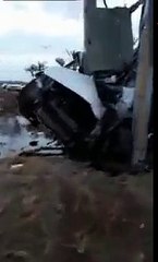 OMG...How did the car get wrapped round a pole?