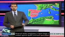 Spain: Bank workers protest mass layoffs