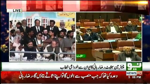 Senate Chairman Raza Rabbani expressing his views in the upper house