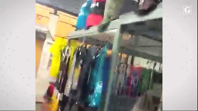 Chuva alaga centro de Laranjeiras na Serra