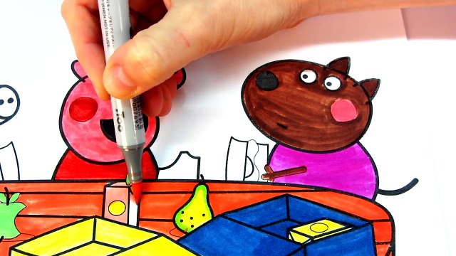 George Peppa and Danny Dog | Coloring Book with Colored Markers