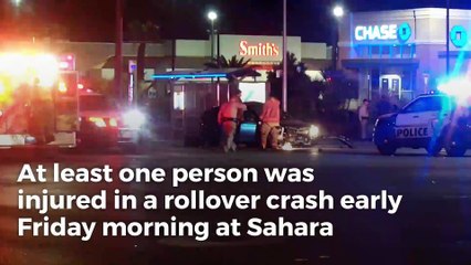 Las Vegas police investigate rollover injury crash