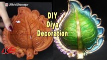 DIY How to Decorate Diwali Diya | Diwali Home Decoration Ideas | JK Arts 1095