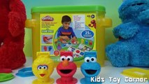 PLAY DOH Making Cookie Monster Elmo and Big Bird with Fun Shapes Bucket Sesame Street