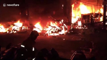 Firefighters battle flames at bars in Thai holiday resort