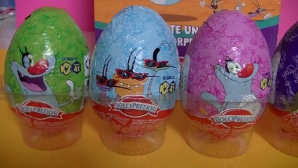 OGGY and the cockroaches Eggs Unboxing.Огги и кукарачи яйца с сюрпризом.