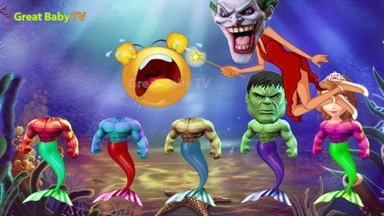 Wrong Mermaid Body Hulk Masha colorful Sofia The First Finger Family Song