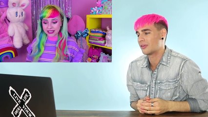 HAIRDRESSER REACTS TO DIY RAINBOW/UNICORN HAIR! |bradmondo