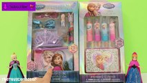 Disney Frozen Cosmetic Sets Princess Anna & Elsa Lip Balm Nail Polish Hair Bow Accessories