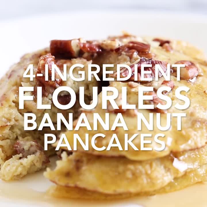 4-Ingredient Flourless Banana Nut Pancakes