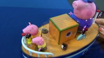 Свинка Пеппа с Джорджем плывут на лодке Дедушки Свина