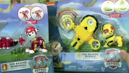 Paw Patrol Air Rescue Pups Pack and Badge! NEW 2016 - Rubble, Marshall, Skye, Chase, Zuma, Rocky