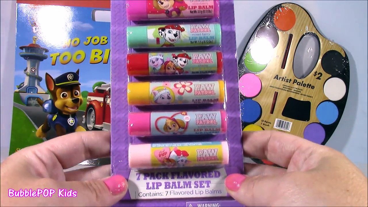 Paw Patrol Painting FUN! Paint Marshall Rubble and Chase with Watercolors! LIP BALM Pack!