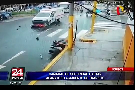 Cámaras de seguridad captan aparatoso accidente de tránsito en Iquitos