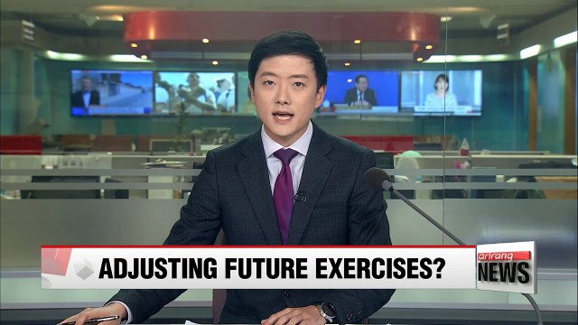 Unification Minister hints possible adjustment of military drills if relations with N. Korea improve; Foreign Minister to meet her U.S. counterpart next week