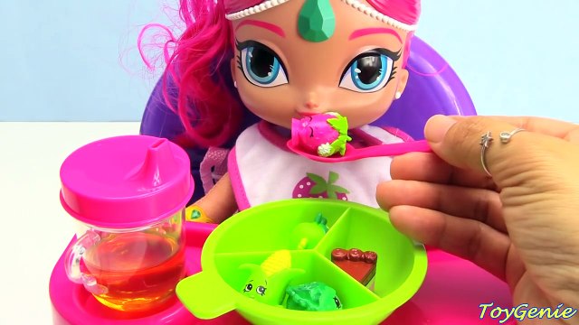 Best Toy Food Learning Video With Baby Shimmers High Chair Shimmer and Shine