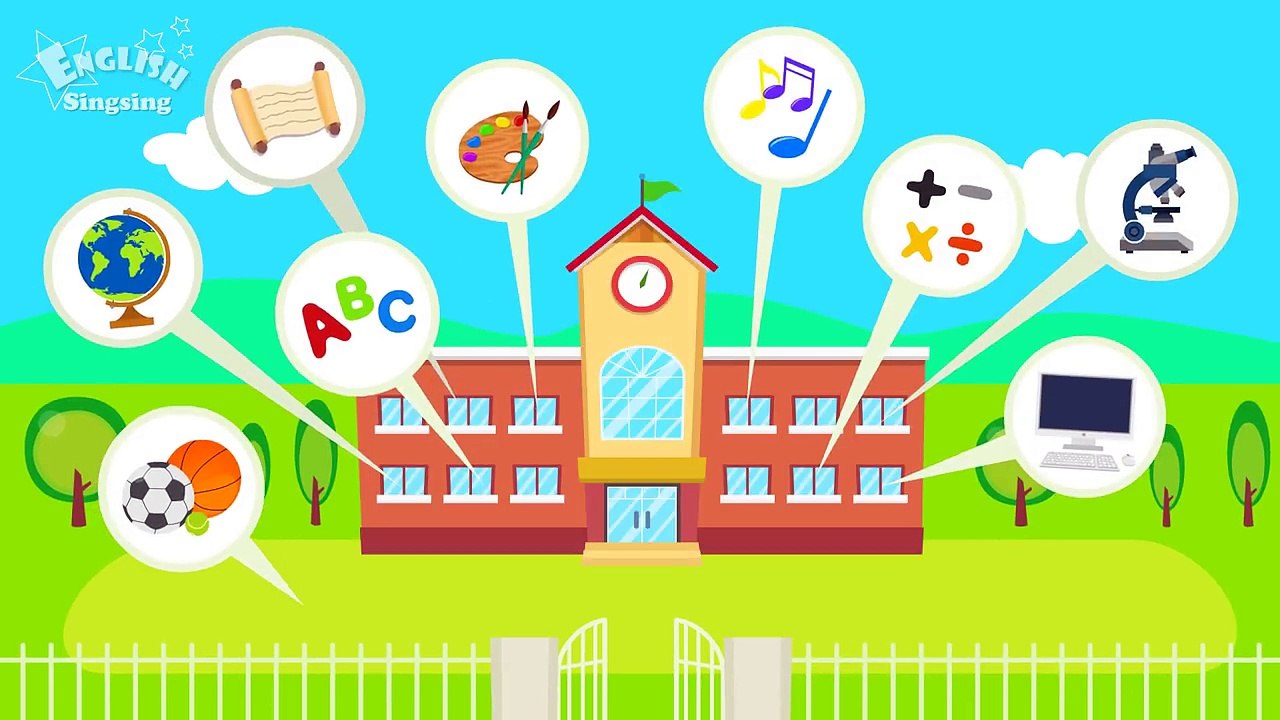 Kids vocabulary - School Subjects - favorite subject - English educational video