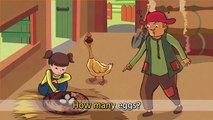 The Goose with the Golden Eggs - How many eggs? (Counting) - English story for kids