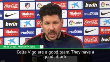 Download Video: Simeone lists Celta Vigo strengths ahead of La Liga clash