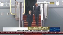 British PM Theresa May arrives in Hangzhou for the G20 Summit