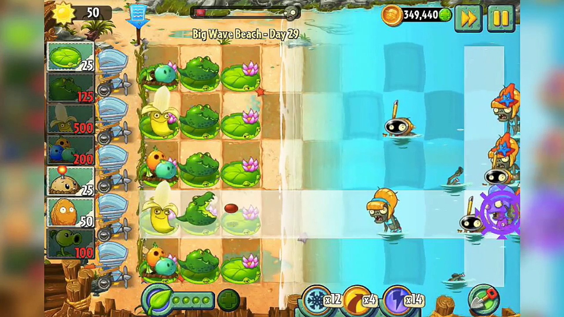 Plants vs Zombies 2, Big Wave Beach Day 30