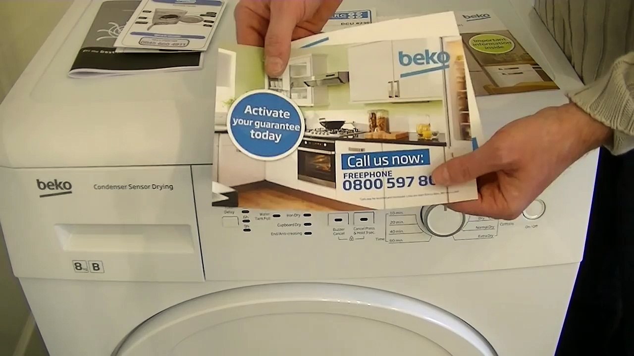 Beko DCU8230 Condenser Sensor Tumble Dryer Review & Demonstration video Dailymotion
