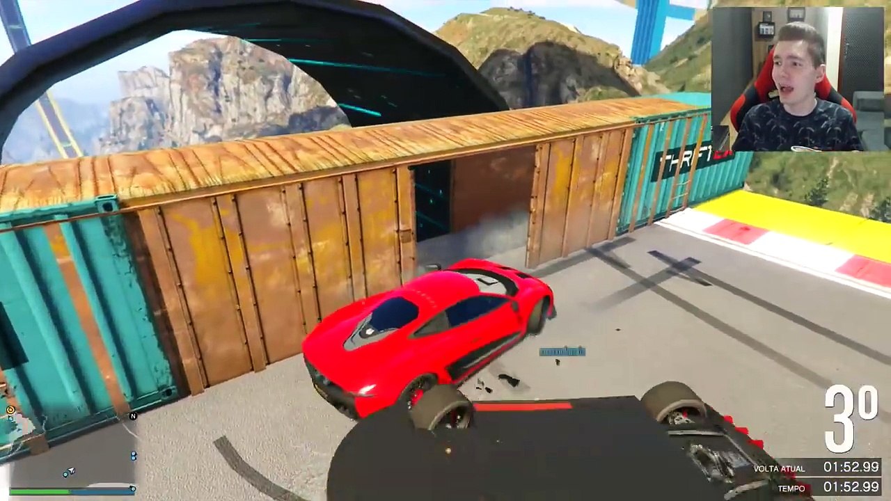 GTA V Online_ A CORRIDA DO SALTO no _PORTAL_ COM CARROS!!! ÉPICO