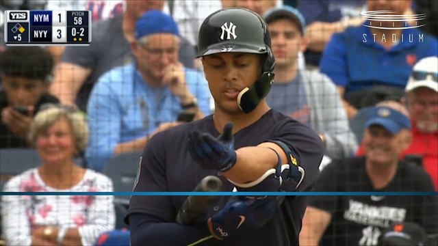 Giancarlo Stanton Hits First HR With the Yankees