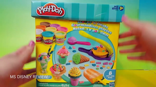 Play doh Scoops n Treats DIY Ice Cream Cones, Sundaes, Popsicles, Waffles Play Dough Desserts