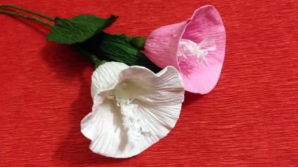 How to Make Morning Glory Crepe Paper Flowers - Crepe Paper Craft Flowers - Paper Flower Tutorial