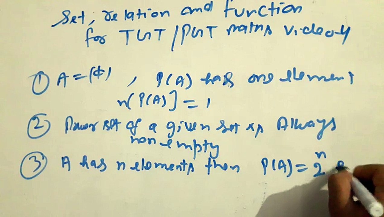 Set relation  and function  for tgt/ pgt maths video 4